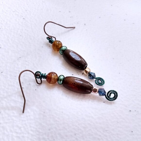 Handmade: Fall Stack Earrings! Beaded! Mixed Media ~ Each Pair is different! - Picture 2 of 6